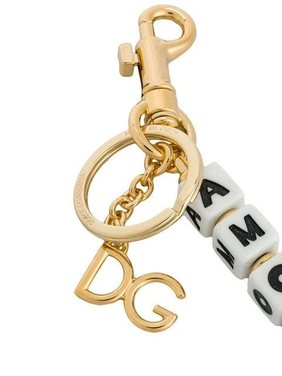 Shop Dolce & Gabbana Amore Key Charm In Metallic