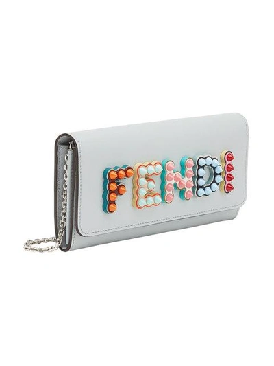 Shop Fendi Studded Logo Wallet