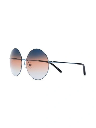 Shop Matthew Williamson Round Frame Sunglasses - Metallic