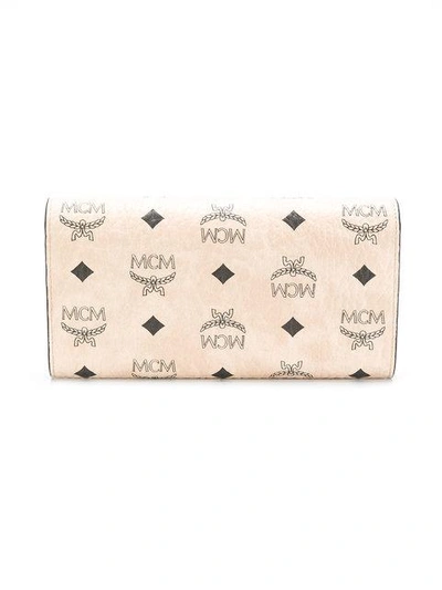 Shop Mcm Patricia Two Fold Wallet In Neutrals