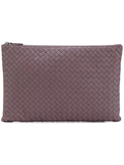 Shop Bottega Veneta Glicine Intrecciato Nappa Large Document Case In 6000