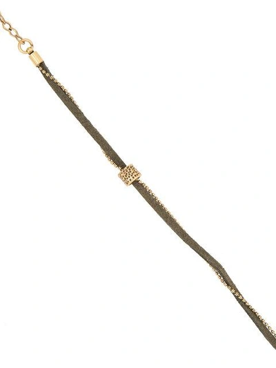 Shop Camila Klein Suede Detail Anklet In Ouro Velho