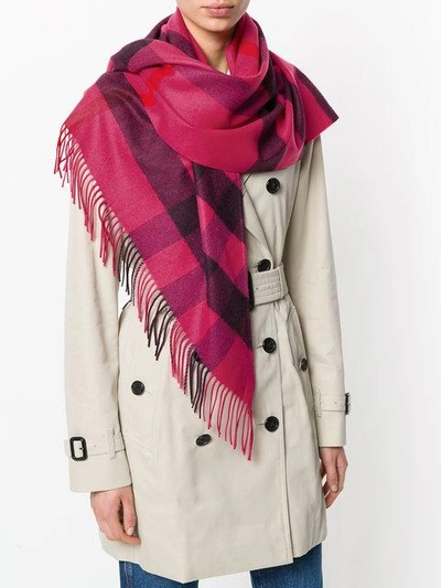 Shop Burberry Oversized Check Scarf