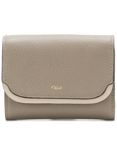 Shop Chloé Easy Small Tri-fold Wallet - Grey