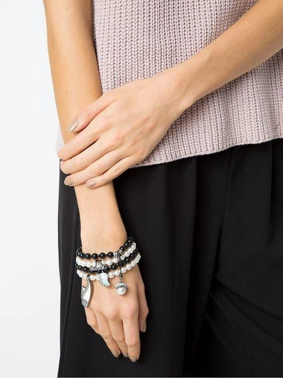 Shop Camila Klein Pearl Four-bracelets Set - Metallic