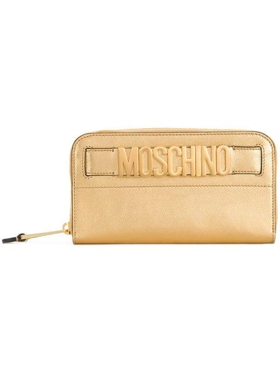 Shop Moschino Gold Logo Wallet
