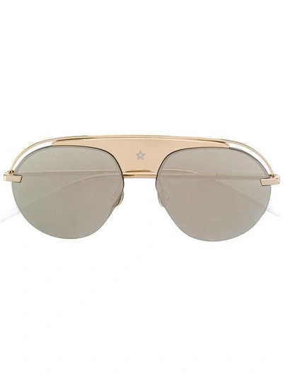Shop Dior Bar Sunglasses In Metallic