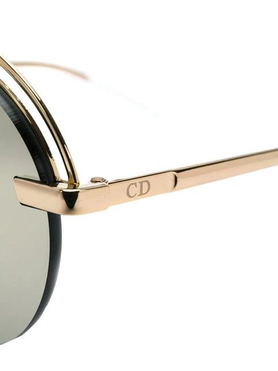 Shop Dior Bar Sunglasses In Metallic