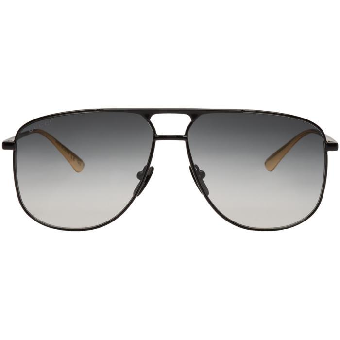 black gucci aviator sunglasses