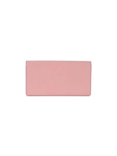 Shop Prada Pink Logo Wallet On Chain Bag