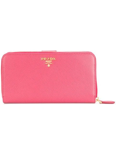 Shop Prada Zip Around Wallet - Pink