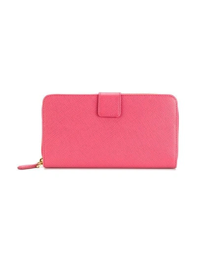 Shop Prada Zip Around Wallet - Pink