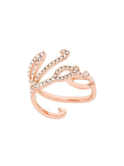 Shop Karl Lagerfeld Karl Signature Ring In Gold