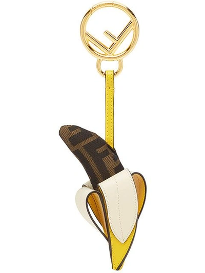 Shop Fendi Banana Logo Keyring In F1303