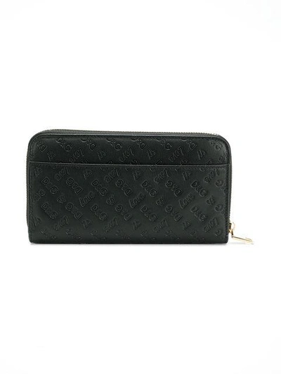 Shop Dolce & Gabbana Love Logo Embossed Wallet In 80999 Black