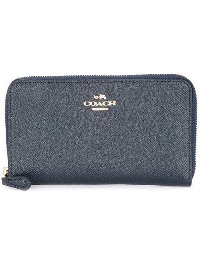 Shop Coach Zipped Continental Wallet In Black
