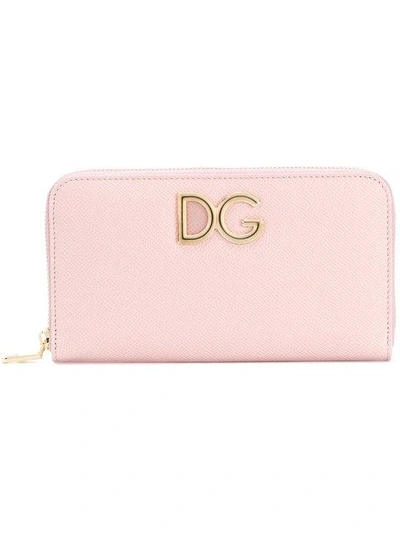 Shop Dolce & Gabbana Continental Zip Around Wallet - Pink