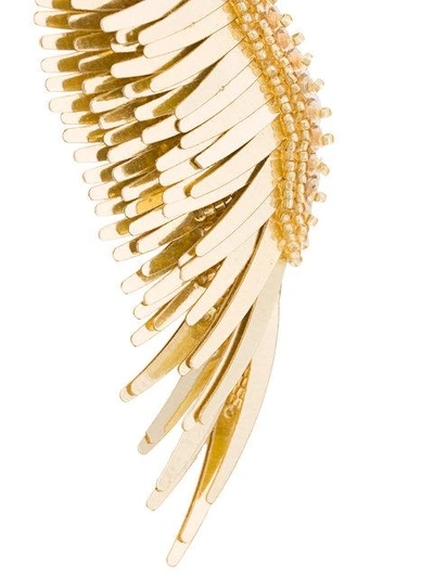 Shop Mignonne Gavigan Long Wings Beaded Earrings In Yellow