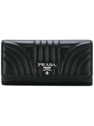 Shop Prada Quilted Continental Wallet In Black