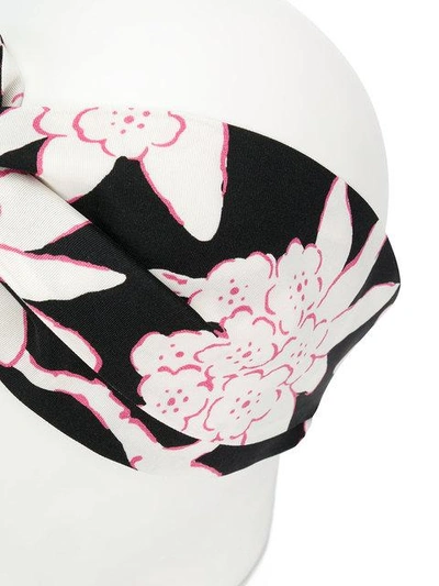 Shop Valentino Floral Printed Headband - Black