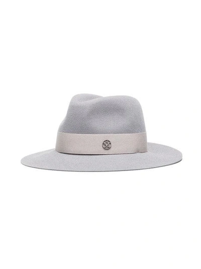 Shop Maison Michel Grey Henrietta Rabbit Felt Fedora Hat