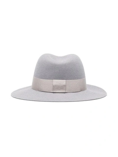 Shop Maison Michel Grey Henrietta Rabbit Felt Fedora Hat