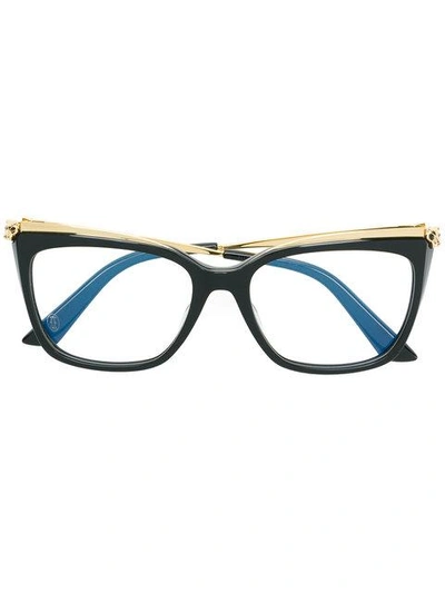 Shop Cartier Cat Eye Glasses In Black