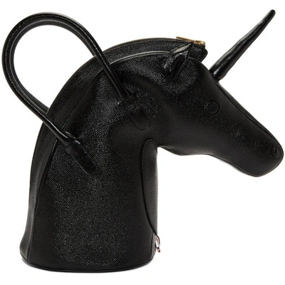 Shop Thom Browne Black Unicorn Duffle Bag