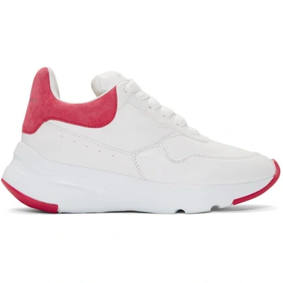 Shop Alexander Mcqueen White And Pink Platform Running Sneakers In 9799 N Pink