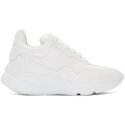 Shop Alexander Mcqueen White Platform Running Sneakers In 9065 White