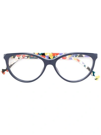Shop Fendi Cat Eye Glasses In Blue