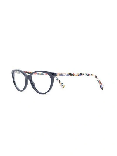 Shop Fendi Cat Eye Glasses In Blue