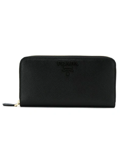 Shop Prada Zip-around Wallet - Black