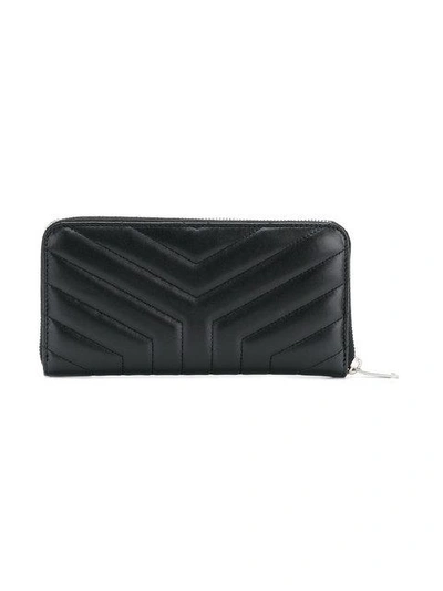 Shop Saint Laurent Monogram Zip-around Wallet In Black