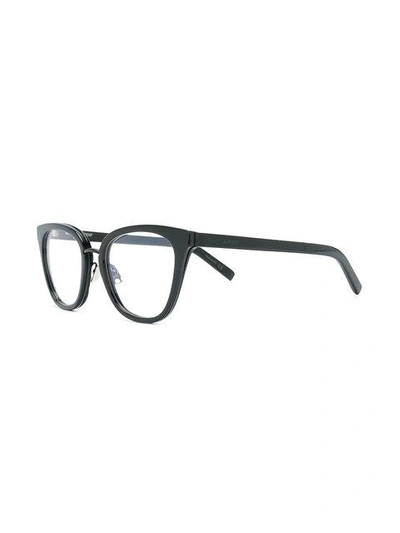 Shop Saint Laurent Eyewear Round Frame Glasses - Black