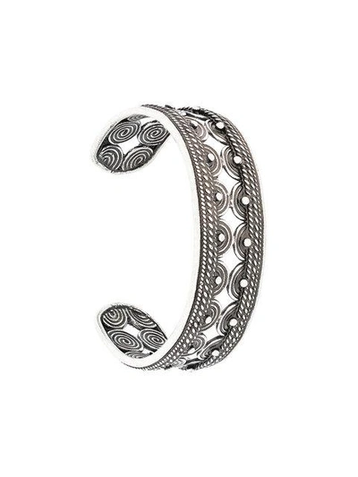 Shop Saint Laurent Marrakech Curved Bangle - Metallic