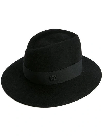 Shop Maison Michel Logo Plaque Hat In Black