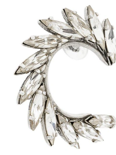 Shop Saint Laurent Clip On Circular Leaf Earrings - Metallic