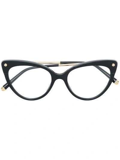 Shop Dolce & Gabbana Cat-eye Frame Glasses In Black