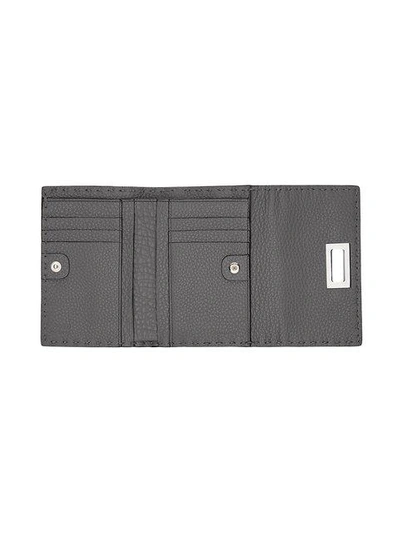 Shop Fendi Turnlock Wallet In Grey