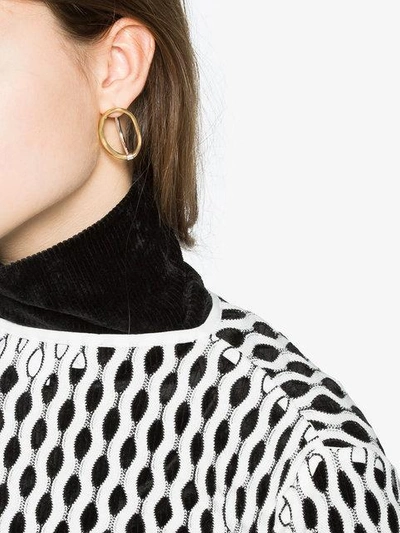Shop Charlotte Chesnais Yellow Vermeil And Silver Turtle Earring In Metallic