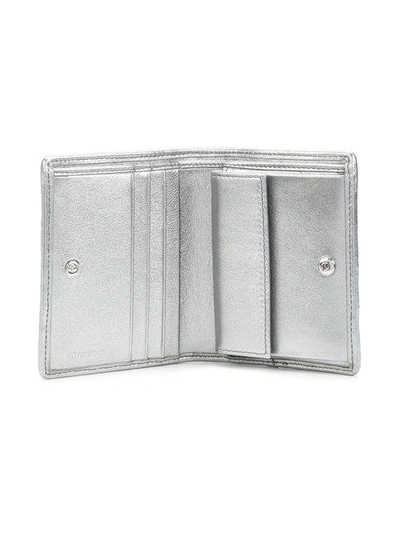Shop Miu Miu Quilted Wallet In Metallic