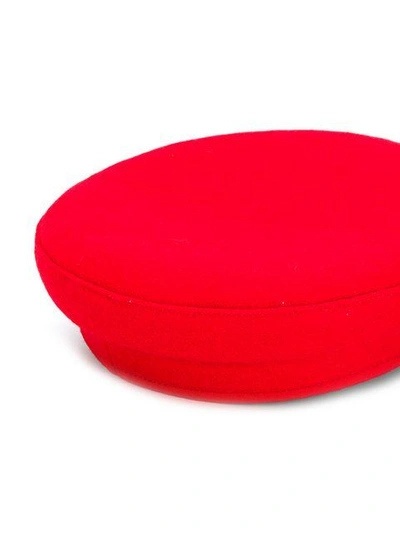 Shop Manokhi Vinyl Visor Officer's Cap In Red