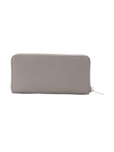 Shop Saint Laurent Zip Around Wallet In Grey