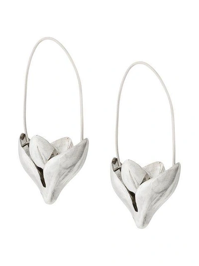 Shop Pamela Love Large Lotus Earrings In Metallic