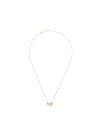 Shop Alison Lou 14kt Yellow Gold Bowtie Necklace - Metallic