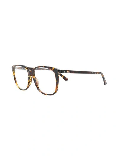 Shop Dior Eyewear Montaigne 55 Glasses - Brown