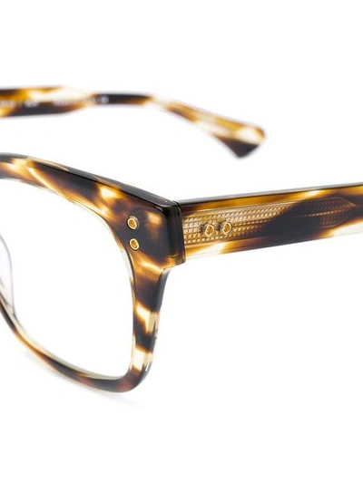 Shop Dita Eyewear Mann Square Frame Glasses In Brown