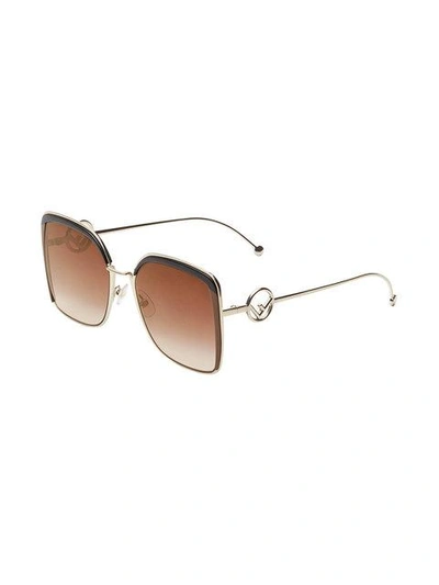 Shop Fendi 'f Is ' Sonnenbrille - Metallisch