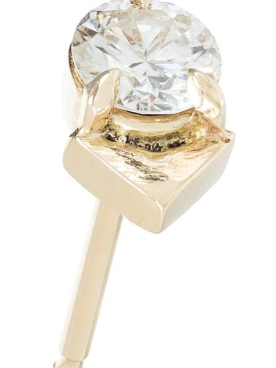 Shop Lizzie Mandler Fine Jewelry 18k Gold And Diamond Spike Stud In Metallic